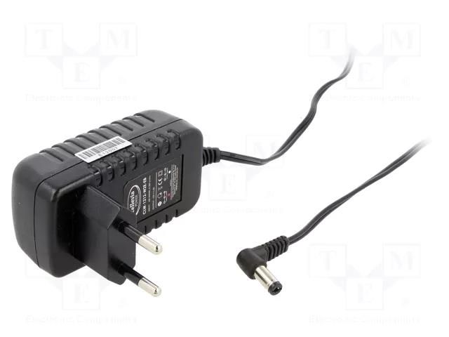 Power supply: switching; mains,plug-in; 12VDC; 1A; 12W; 83%; angled CELLEVIA POWER CLW-1212-W2E-EB-L