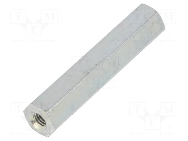 Screwed spacer sleeve; 30mm; Int.thread: M3; hexagonal; steel DREMEC TFF-M3X30/DR125