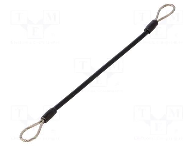 Retaining cable; with 2 loops; Plating: PVC; stainless steel ELESA+GANTER GN111.2-150D-SW