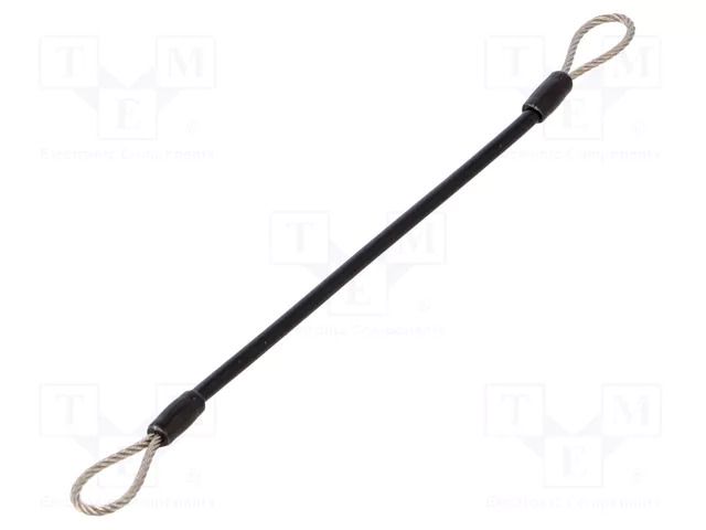 Retaining cable; with 2 loops; Plating: PVC; stainless steel ELESA+GANTER GN111.2-150D-SW