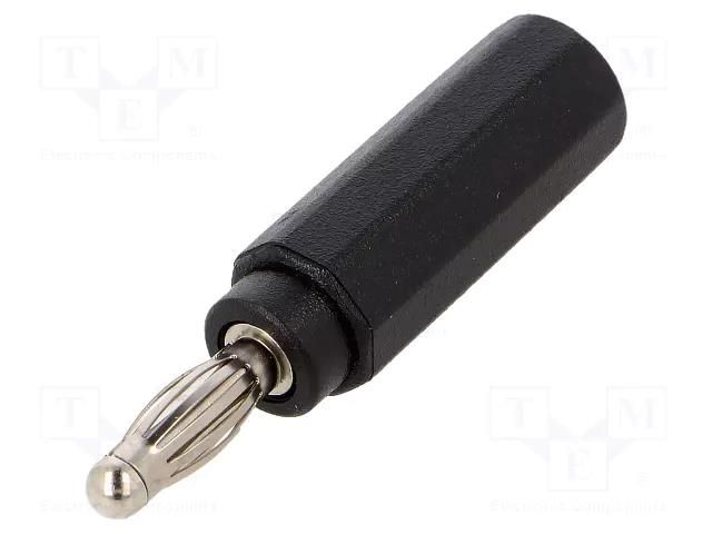 Connector: 4mm banana; adapter; 20A; 600V; black; non-insulated POMONA POM-6728-0