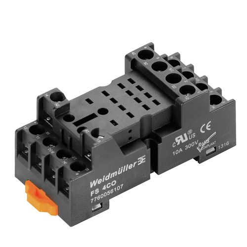 FS 4CO, Relay socket, 10 A, varžtiniai kontaktai, 4 CO , Weidmuller 7760056107 4032248855575