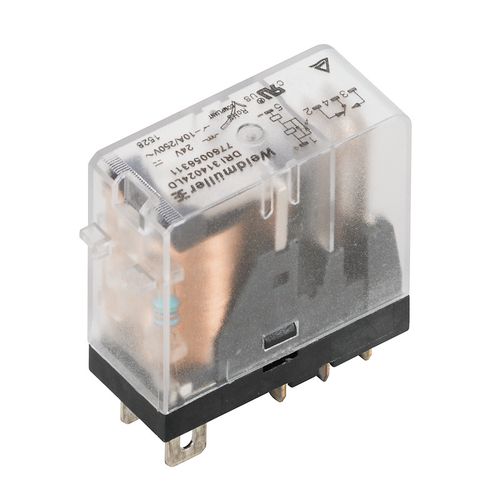 DRI314048, Relė, 48 V DC, 1CO, AgSnO, 10 A, LED, plokšti kontaktai (4.7 mm x 0.5 mm), Weidmuller 7760056298 6944169740039