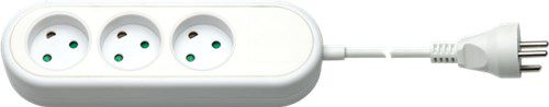 3-Way Extension Lead Denmark, 1,5 m, White, 1.5 m - connect up to 3x electronic devices at once 77619