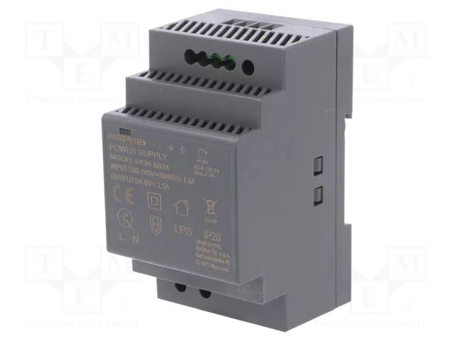 Power supply: switching; for DIN rail; 60W; 24VDC; 2.5A; OUT: 1 ESPE HDN-6024