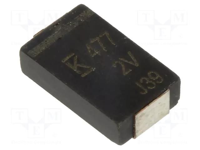 Capacitor: polymer; low ESR; 470uF; 2VDC; V; 2917; SMD; ESR: 6mΩ; A720 KEMET A720V477M002APE006