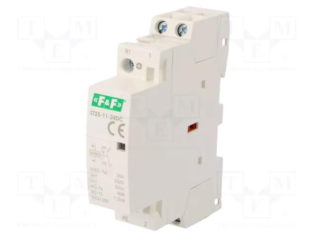 Contactor: 2-pole installation; 25A; 24VDC; NC + NO; IP20 F&F ST25-11-24V-DC