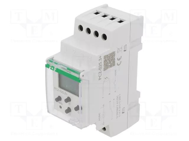 Programmable time switch; Range: 1 year; SPDT; 24÷264VAC; PIN: 8 F&F PCZ-525.3-PLUS