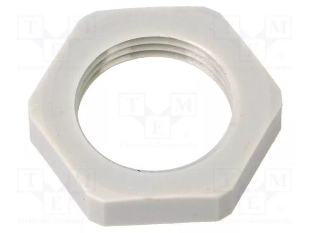 Nut; Thread: metric; polyamide; PMAFIX MN; grey; Pitch: 1.5; 26mm PMA I-GMN-M20