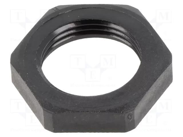 Nut; Thread: metric; polyamide; PMAFIX MN; black; Pitch: 1.5; 26mm PMA I-BMN-M20