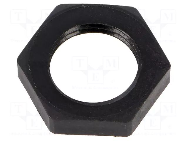 Nut; Thread: metric; polyamide; PMAFIX MN; black; Pitch: 1.5; 22mm PMA I-BMN-M16