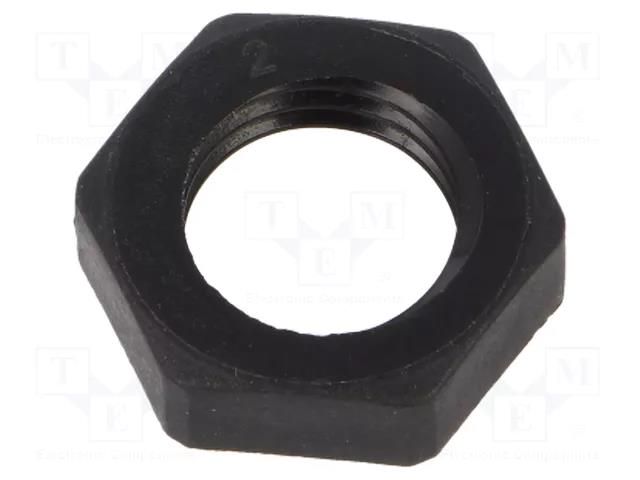 Nut; Thread: metric; polyamide; PMAFIX MN; black; Pitch: 1.5; 17mm PMA I-BMN-M12