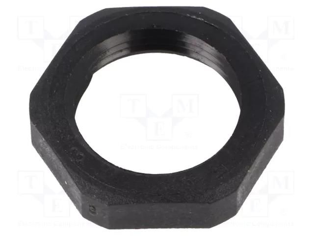 Nut; Thread: PG; polyamide; PMAFIX MN; black; 27mm; Thread: PG13,5 PMA I-BMN-13