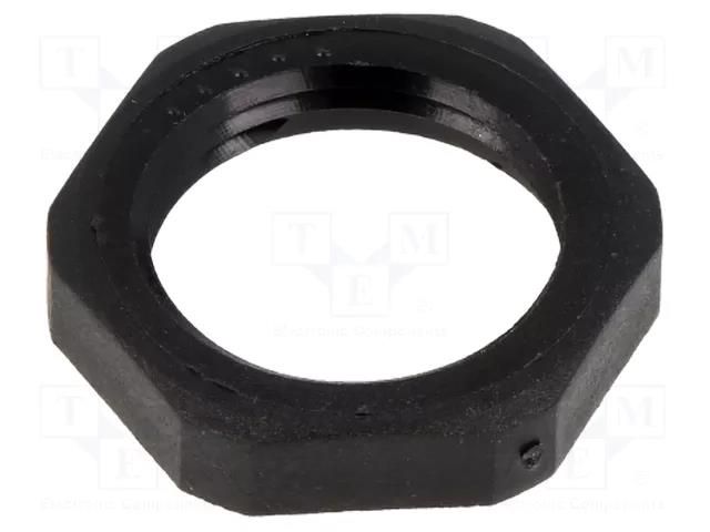 Nut; Thread: PG; polyamide; PMAFIX MN; black; 24mm; Thread: PG11 PMA I-BMN-11