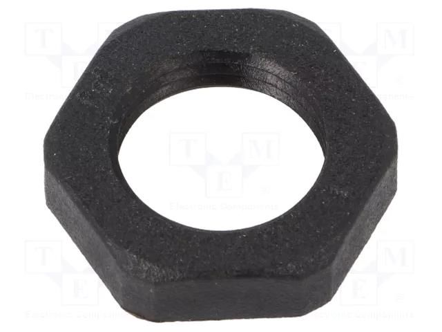 Nut; Thread: PG; polyamide; PMAFIX MN; black; 22mm; Thread: PG9 PMA I-BMN-09