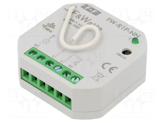 Relay; flush mount; 85÷265VAC; 85÷265VDC; 230VAC; NO; IP20; F&Wave F&F FW-R1P-NN