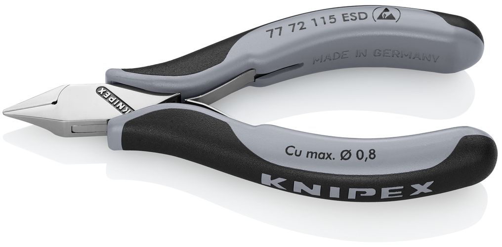 KNIPEX 77 72 115 ESD Electronics Diagonal Cutters ESD with box joint with multi-component handles 115 mm 77 72 115 ESD