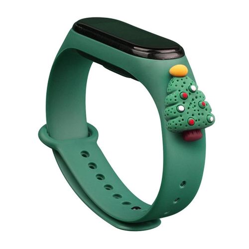 Strap Xmas Wristband for Xiaomi Mi Band 4 / Mi Band 3 Christmas Silicone Strap Bracelet Dark Green (Christmas Tree 2), Hurtel 5907769331015 5907769331015