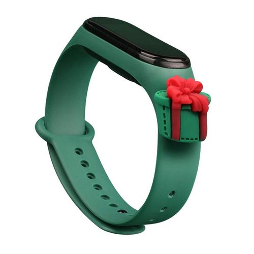 Strap Xmas for Xiaomi Mi Band 3 / 4 Christmas Silicone Strap Bracelet with Gift - Dark Green, Hurtel 5907769331022 5907769331022