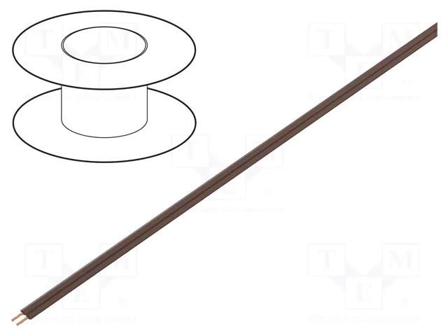 Wire; LiYz; 2x0.08mm2; 60V; Package: 100m; Cu; stranded; brown DONAU ELEKTRONIK D-114-88-100