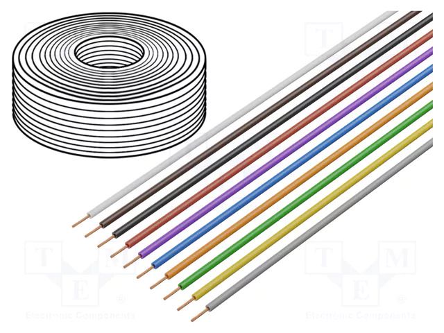 Wire; LifY-Toy; stranded; Cu; 0.04mm2; PVC; 60V; 10m; Class: 5; 10pcs. DONAU ELEKTRONIK D-112-MIX