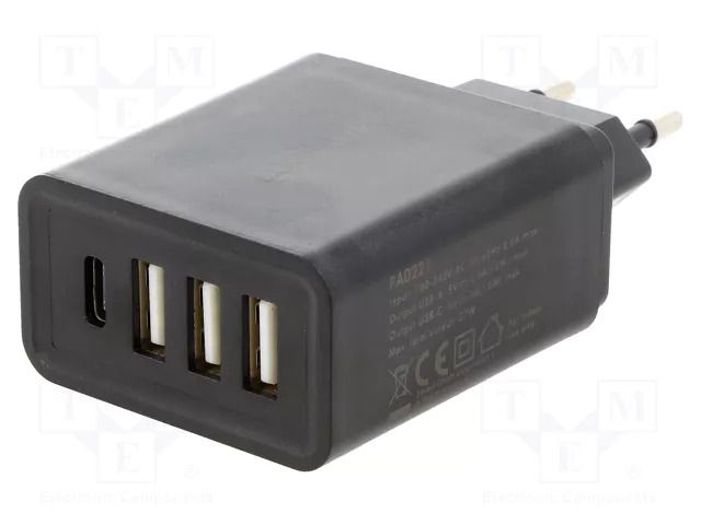 Power supply: switching; mains,plug-in; 5VDC; 27W; 98x50x29mm LOGILINK PA0221