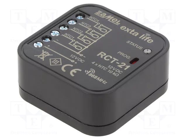 Wireless temperature sensor; flush mount; 12VDC; IP20; EXTA LIFE ZAMEL RCT-21