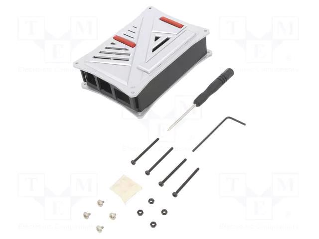 Enclosure: for computer; Raspberry Pi 4 B; ABS; silver; X: 70mm LONTEN TECHNOLOGY LON-15962