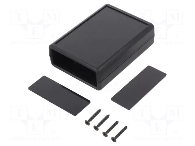 Enclosure: with panel; X: 66.5mm; Y: 92mm; Z: 28mm; ABS; black GAINTA G521B-2C