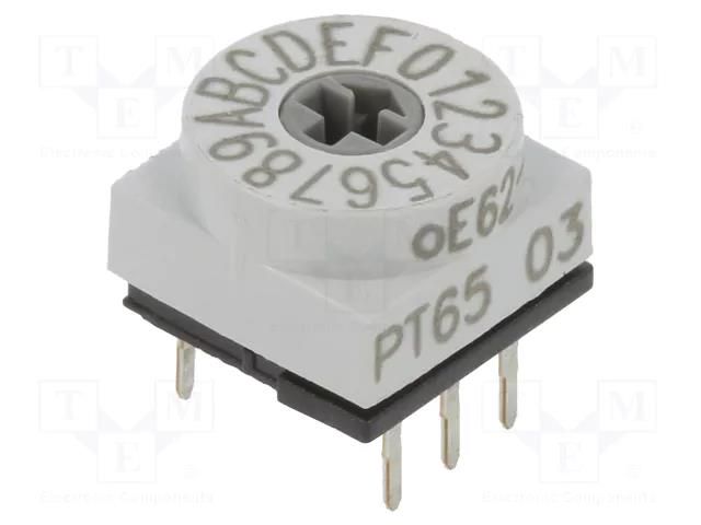 Encoding switch; HEX/BCD; Pos: 16; THT; Rcont max: 80mΩ; PT65 PTR HARTMANN PT65703H