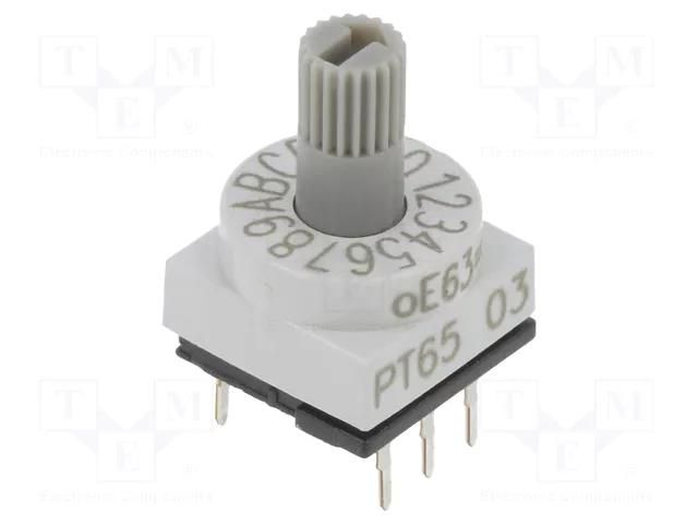 Encoding switch; HEX/BCD; Pos: 16; THT; Rcont max: 80mΩ; PT65 PTR HARTMANN PT65303H