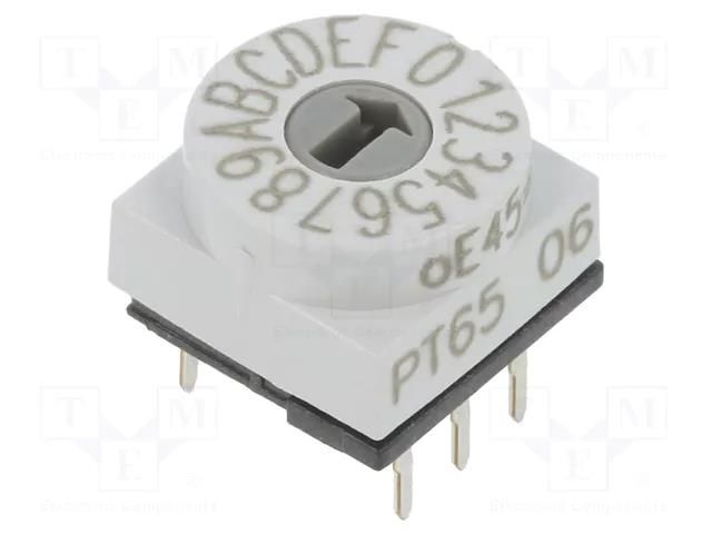 Encoding switch; HEX/BCD; Pos: 16; THT; Rcont max: 80mΩ; PT65 PTR HARTMANN PT65106H