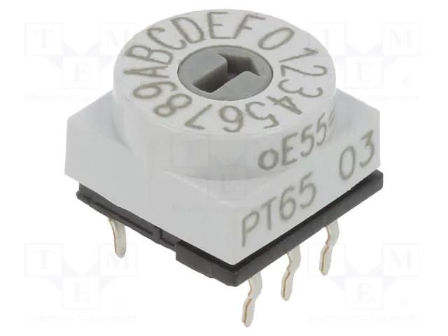 Encoding switch; HEX/BCD; Pos: 16; THT; Rcont max: 80mΩ; PT65 PTR HARTMANN PT65103VH