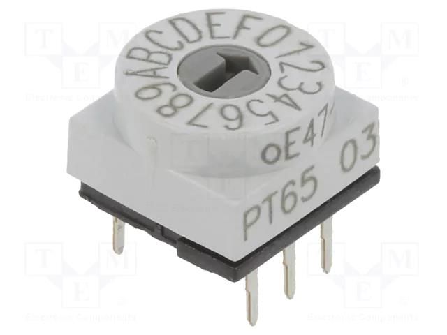 Encoding switch; HEX/BCD; Pos: 16; THT; Rcont max: 80mΩ; PT65 PTR HARTMANN PT65103H