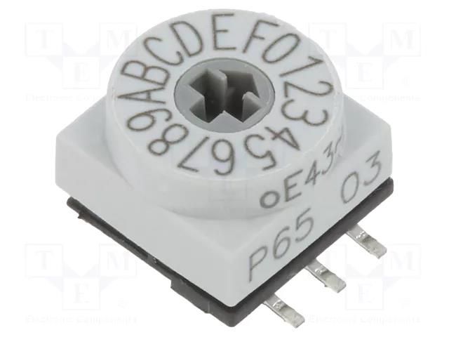 Encoding switch; HEX/BCD; Pos: 16; SMD; Rcont max: 80mΩ; P65 PTR HARTMANN P65SMT703H