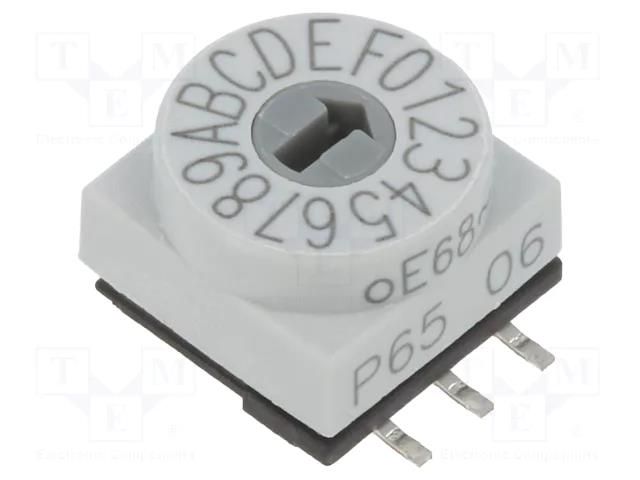 Encoding switch; HEX/BCD; Pos: 16; SMD; Rcont max: 80mΩ; P65 PTR HARTMANN P65SMT106H