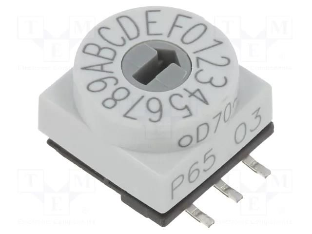 Encoding switch; HEX/BCD; Pos: 16; SMD; Rcont max: 80mΩ; P65 PTR HARTMANN P65SMT103H