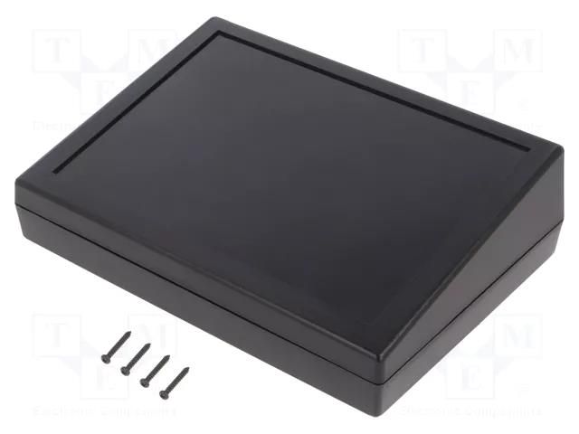 Enclosure: desktop; X: 189mm; Y: 134mm; Z: 54.6mm; ABS; black GAINTA G1183B