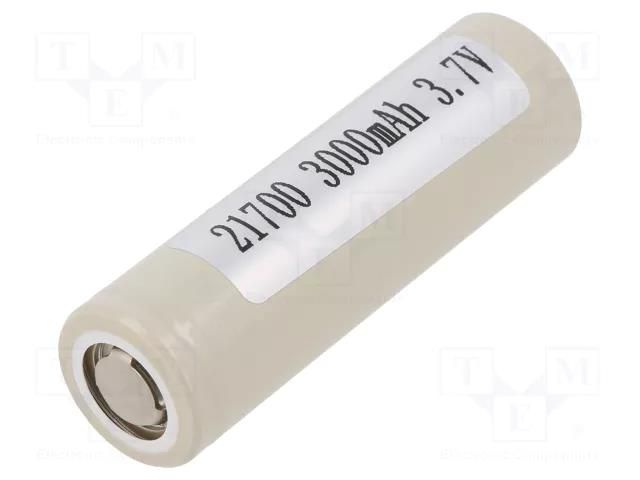 Re-battery: Li-Ion; 21700; 3.6V; 3000mAh; Ø21.2x70.3mm; 35A SAMSUNG SDI ACCU-INR21700-30T