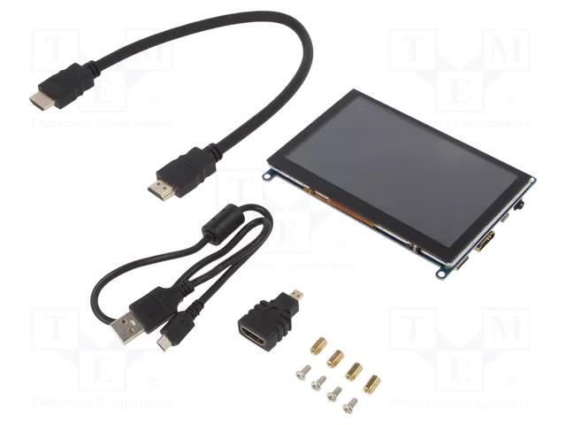 Display: TFT; 5"; 800x480; 121x89.48mm; RGB; Interface: HDMI,VGA WAVESHARE WSH-14300