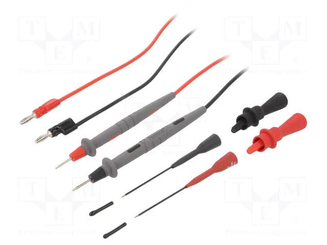 Test leads; probe tip,banana plug 4mm; 1.22m; black,red POMONA POM-5325A