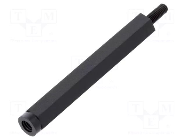 Screwed spacer sleeve; hexagonal; polyamide; M3; M3; L: 50mm; black DREMEC TFM-M3X50/DR285