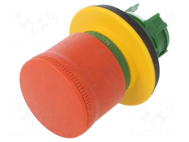 Switch: emergency stop; 30mm; Stabl.pos: 2; red; none; IP66; Ø30mm EATON ELECTRIC M30-PV30