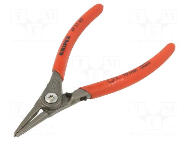 Pliers; for circlip; external; 3÷10mm; Pliers len: 140mm; straight KNIPEX KNP.4931A0