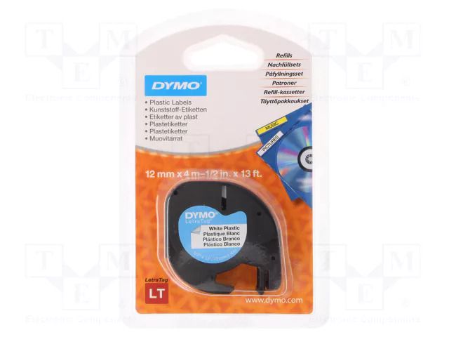 Tape; 12mm; 4m; white; LetraTag DYMO DYMO.S0721660
