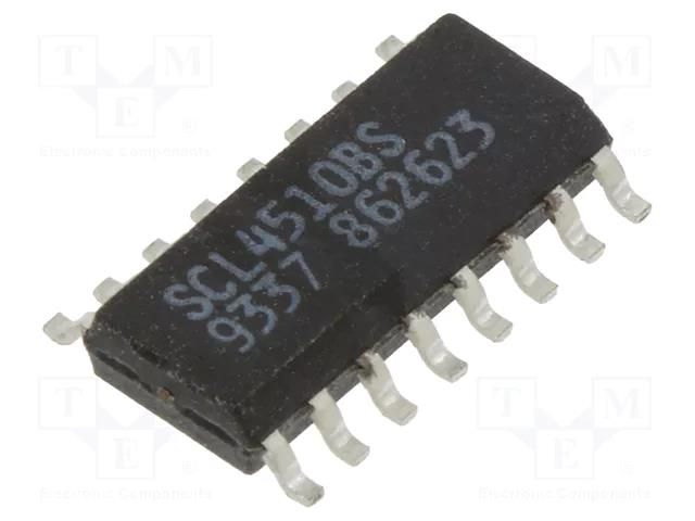 IC: digital; BCD,up/down counter; Ch: 4; IN: 1; CMOS; SMD; SO16; 600uA NTE Electronics NTE4510BT