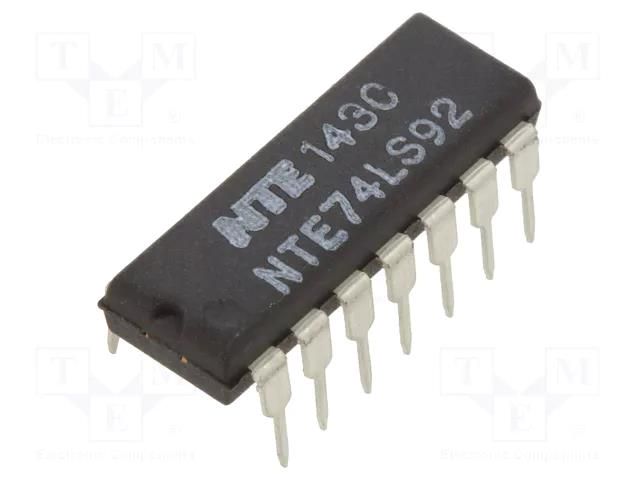 IC: digital; divide by 12,counter; TTL; THT; DIP14 NTE Electronics NTE74LS92