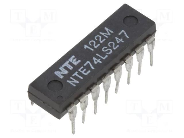 IC: digital; BCD to 7-segment,decoder,driver; TTL; THT; DIP16 NTE Electronics NTE74LS247