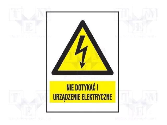 Safety sign; warning; PVC; W: 52mm; H: 74mm ANRO 1EOA52/74PCV