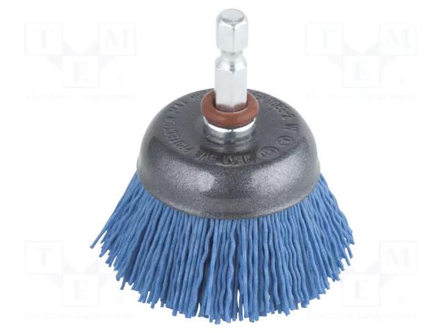 Cup brush; 45mm; Mounting: 1/4",hexagonal; wire WOLFCRAFT WF2728000
